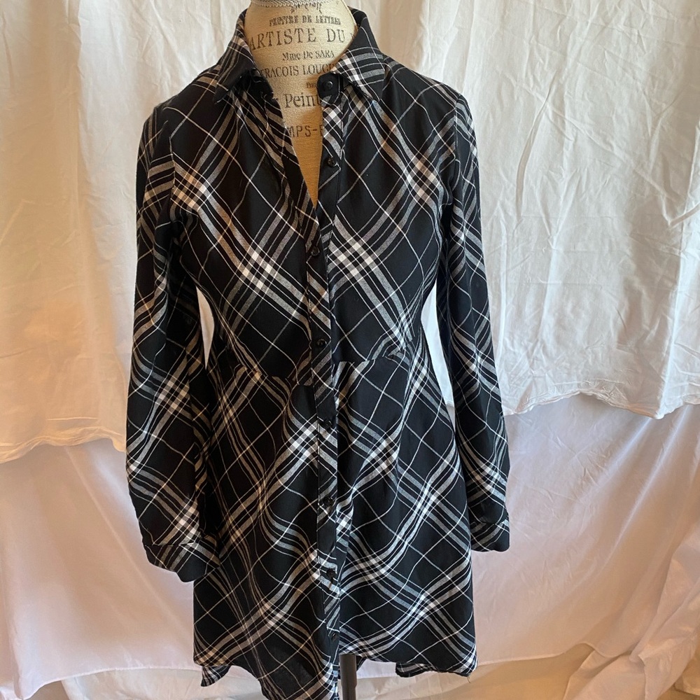 Plaid Shirt Dress. Size MED.